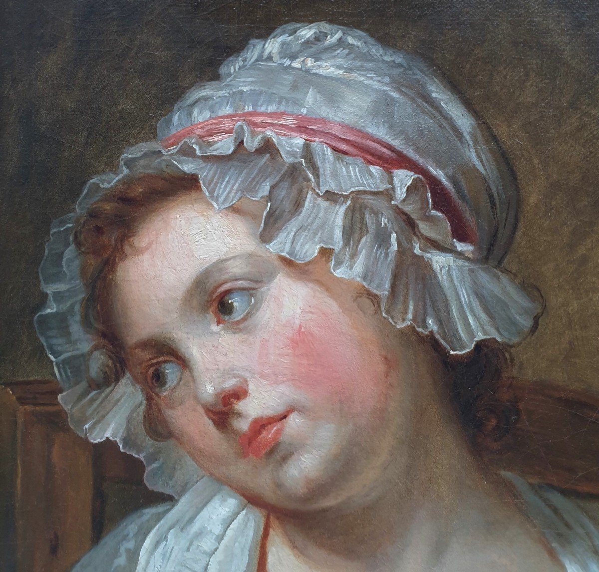 Ecole française de la fin du XVIIIe (d'après Jean-Baptiste GREUZE) - Portrait d'une jeune fille-photo-3