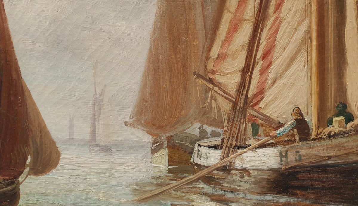 Henri Cassinelli - Boats Near Honfleur-photo-4