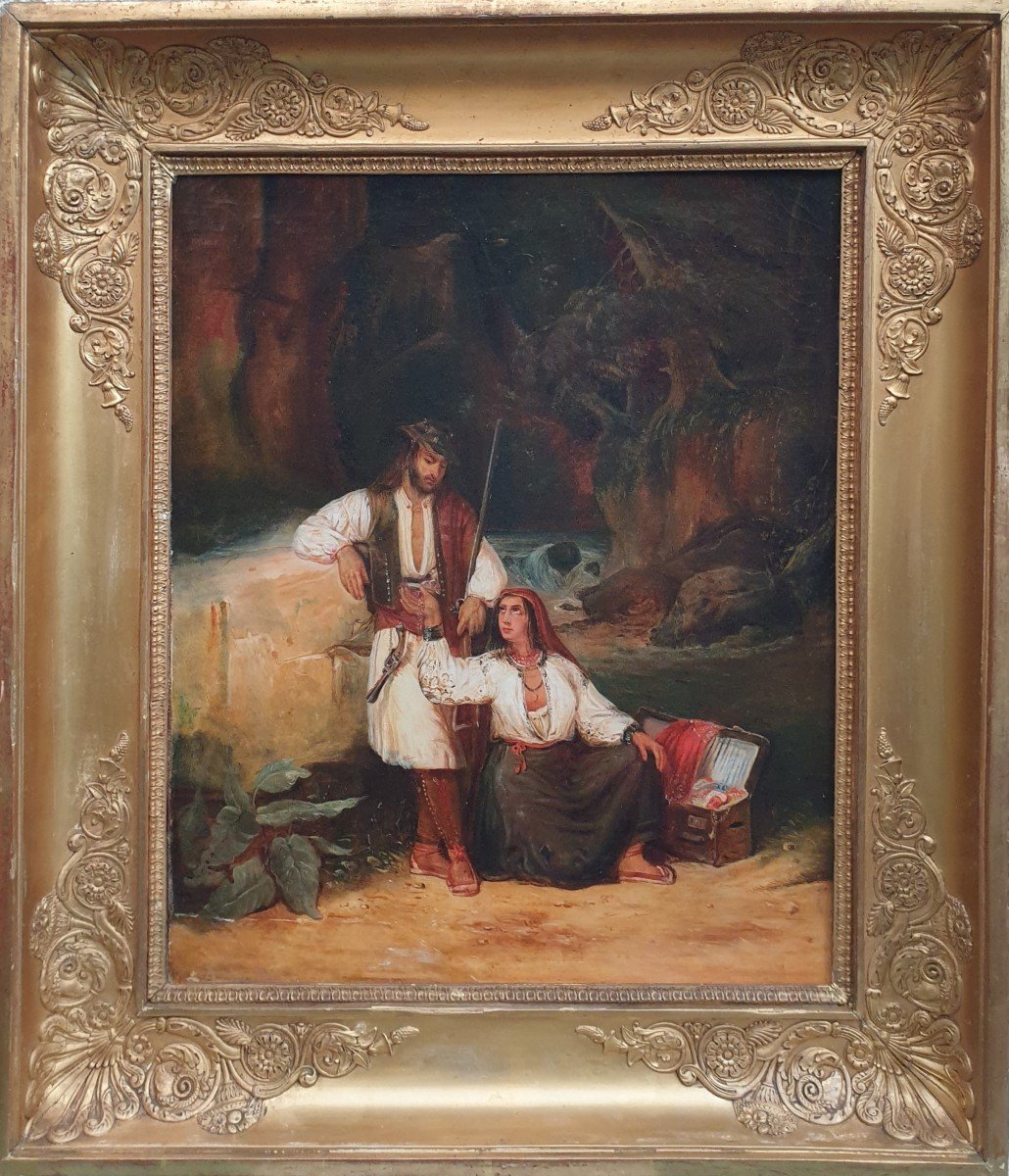 French School (around 1820/1830) - The Bandit, His Wife And The Treasure-photo-2