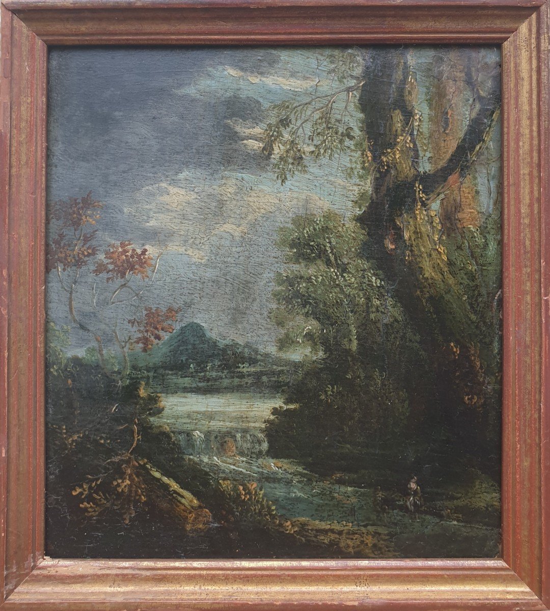 Italian School Of The 17th Century - Landscape At The River