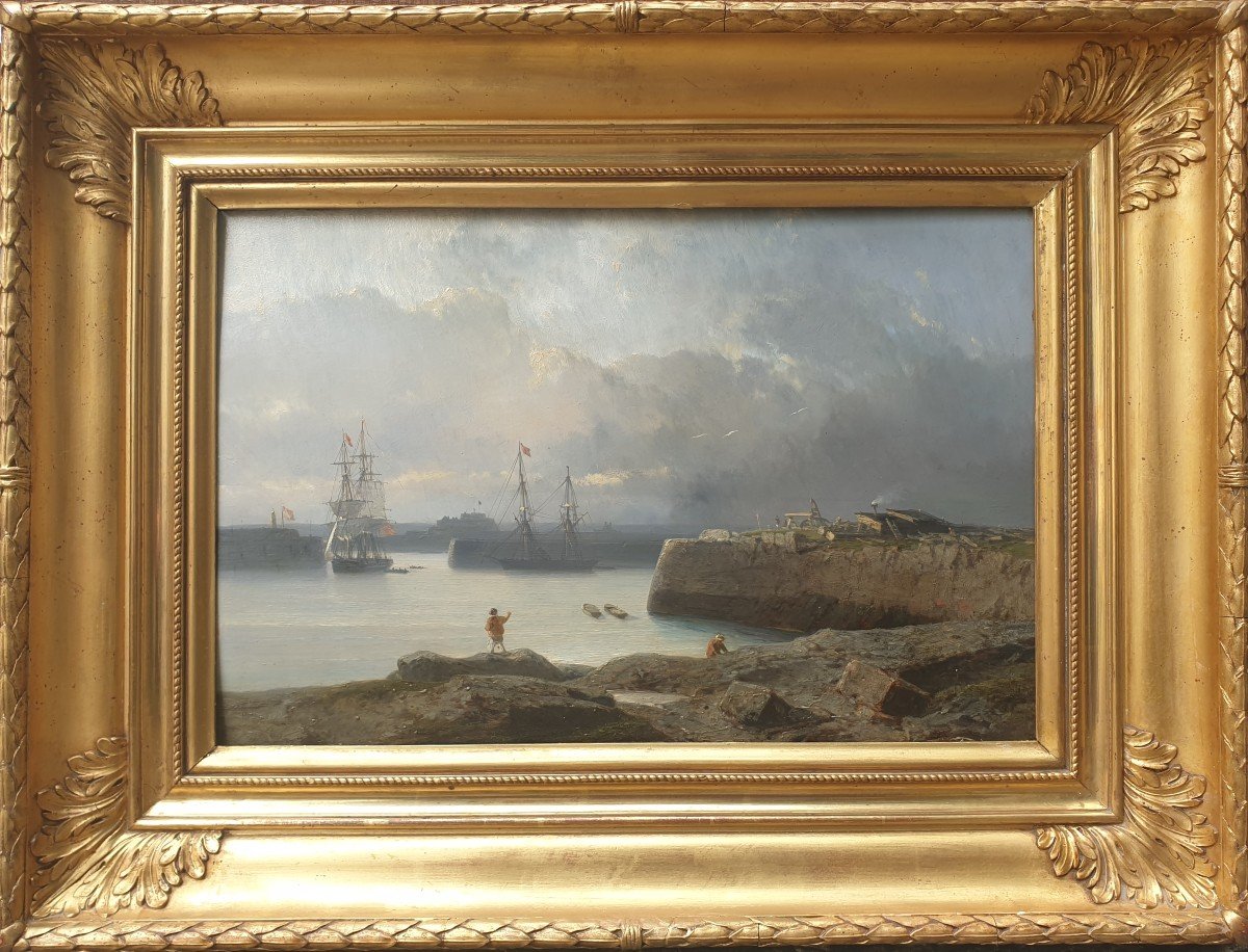 Jules HINTZ - L'entrée du port de Jersey-photo-2