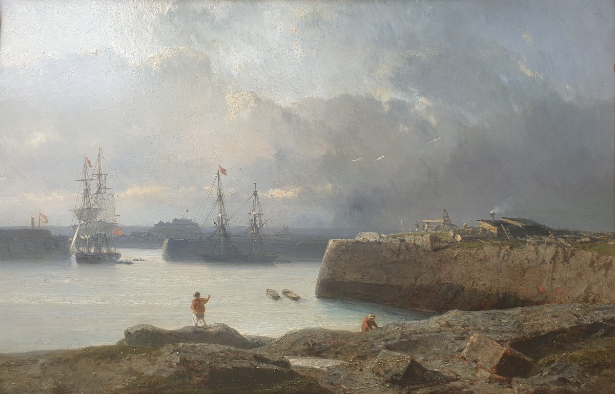 Jules Hintz - The Entrance To The Port Of Jersey