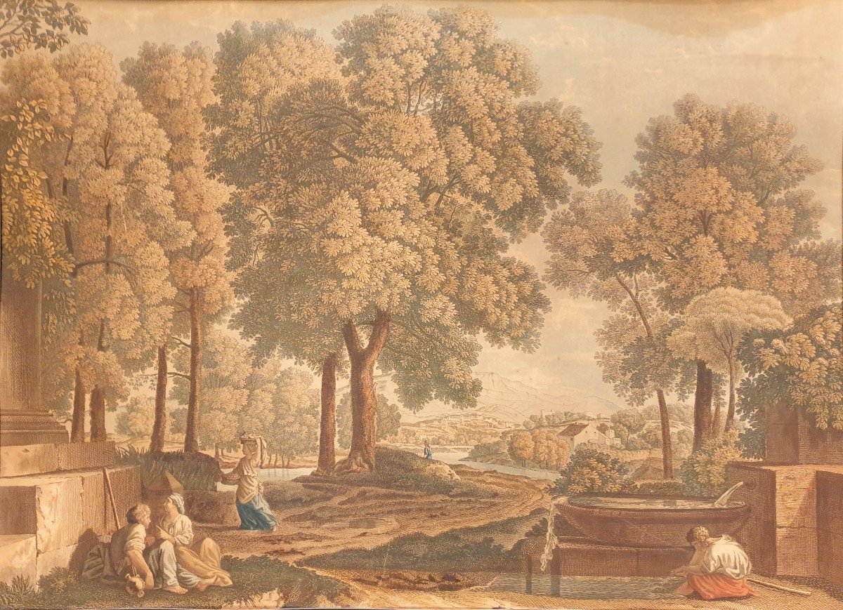 Jean Pierre Marie Jazet (after Nicolas Poussin) - Country Leisure Activities-photo-2