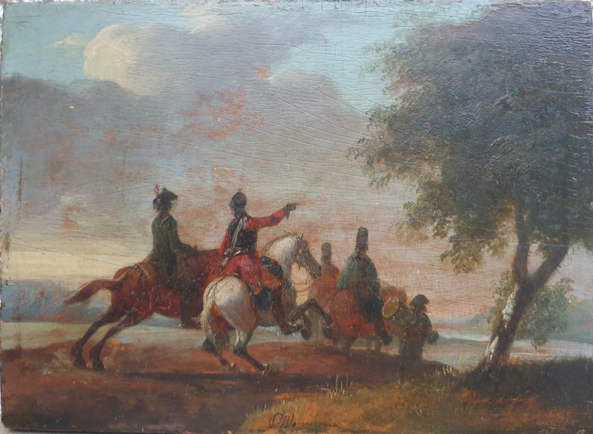 18th Century Dutch School - Cavalry Scene