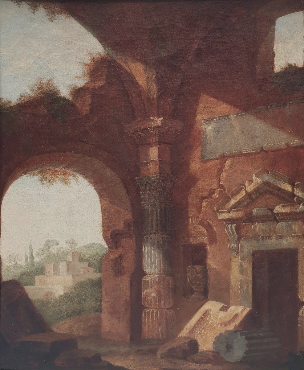 Amédée BOURGEOIS - Vue de ruines antiques