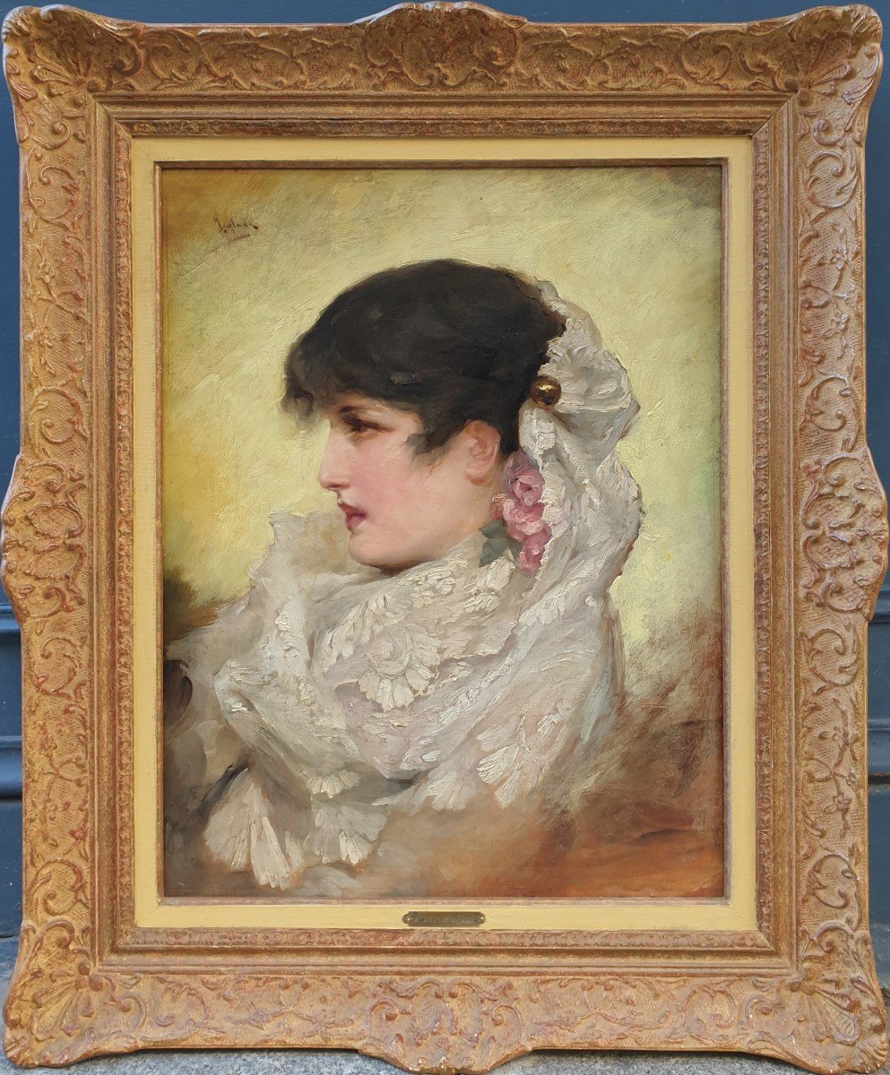 Francisco Inglada - Portrait Of A Young Spanish Woman-photo-2