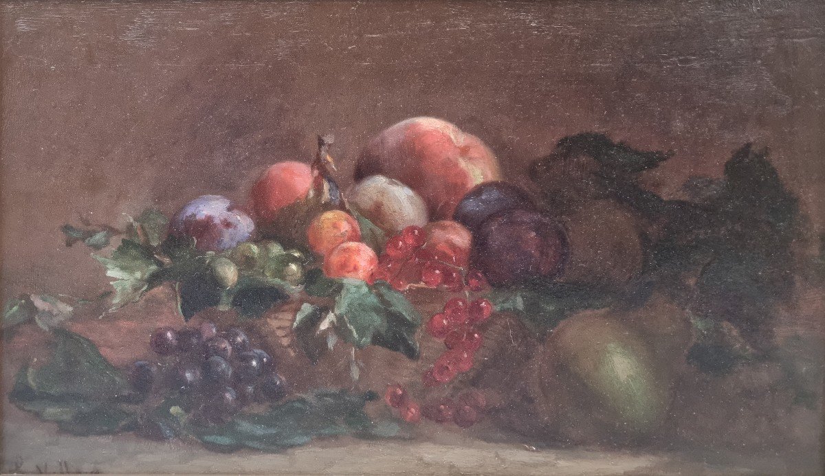 Eugène VILLAIN - Nature morte aux fruits-photo-2