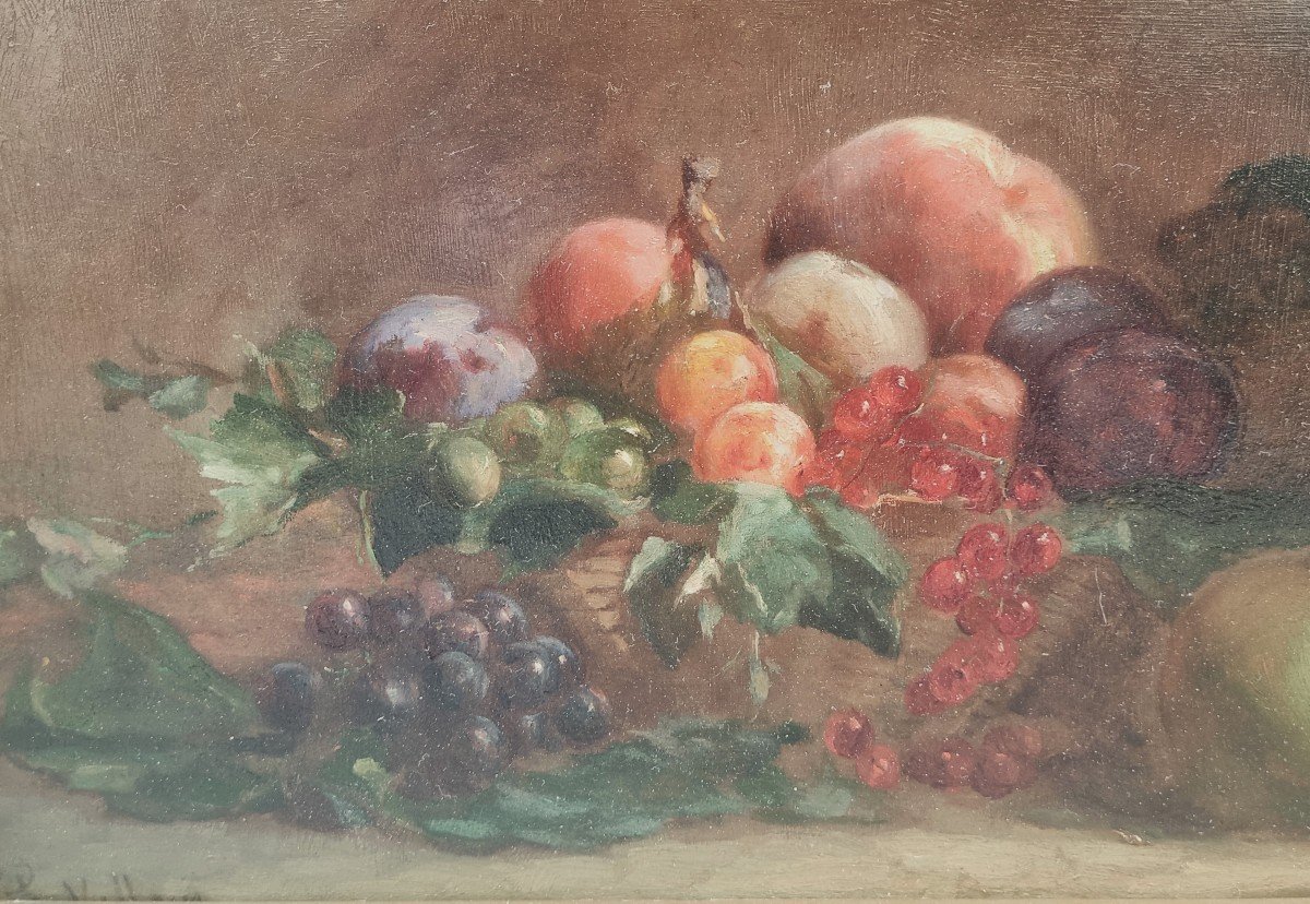 Eugène VILLAIN - Nature morte aux fruits-photo-4