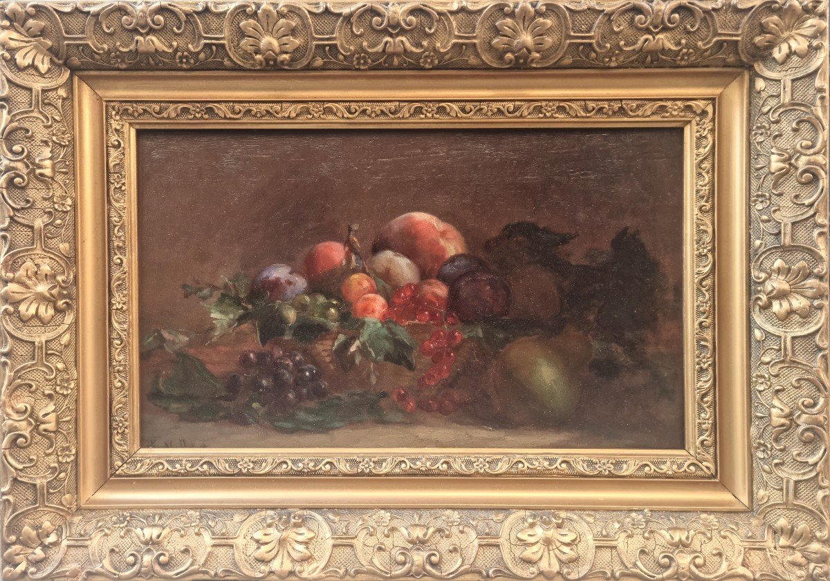 Eugène VILLAIN - Nature morte aux fruits-photo-2