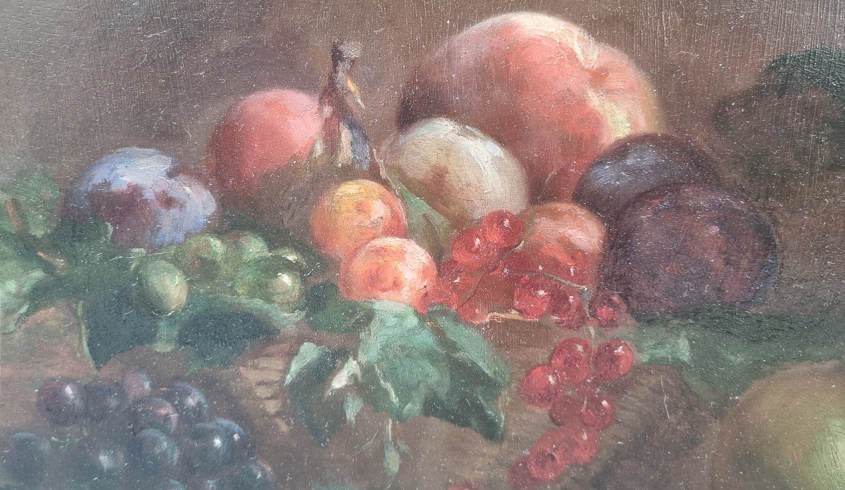 Eugène VILLAIN - Nature morte aux fruits-photo-1