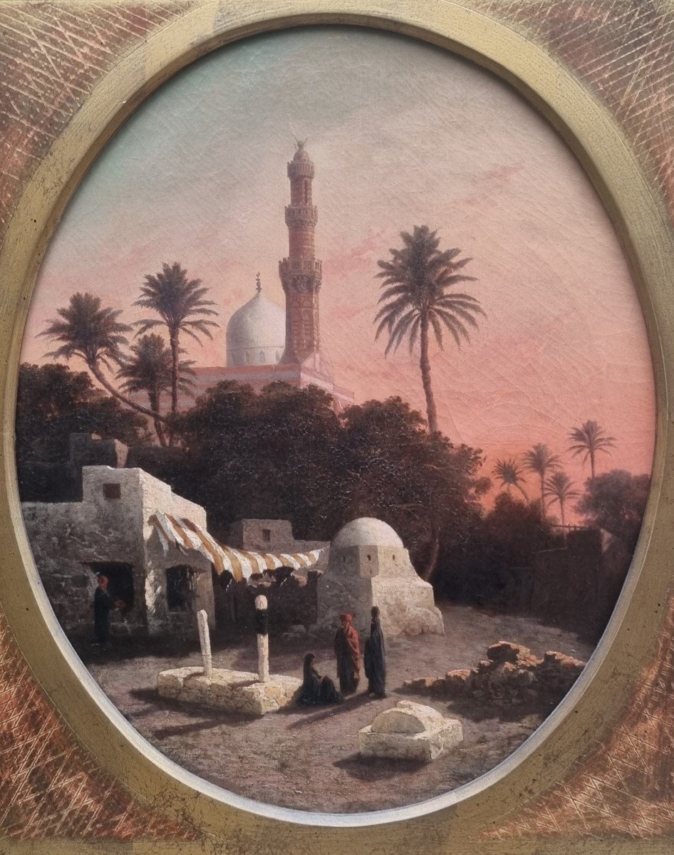 Alexandre Curt - Landscape With A Mosque In Cairo 