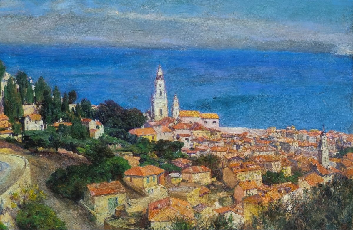 Lucien LAURENT-GSELL - Vue de la baie de Menton-photo-2