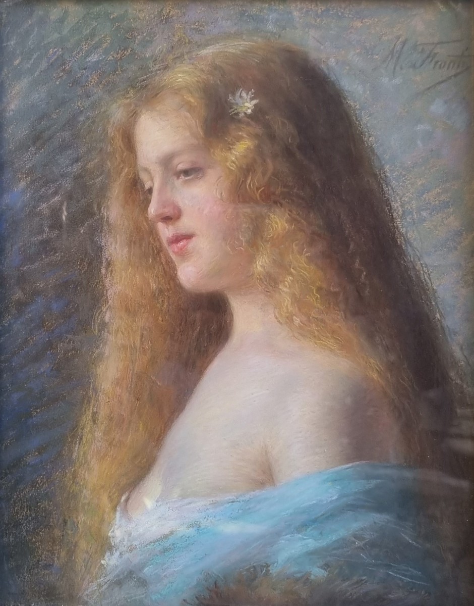 Michel Fronti - Portrait Of A Young Blonde Girl