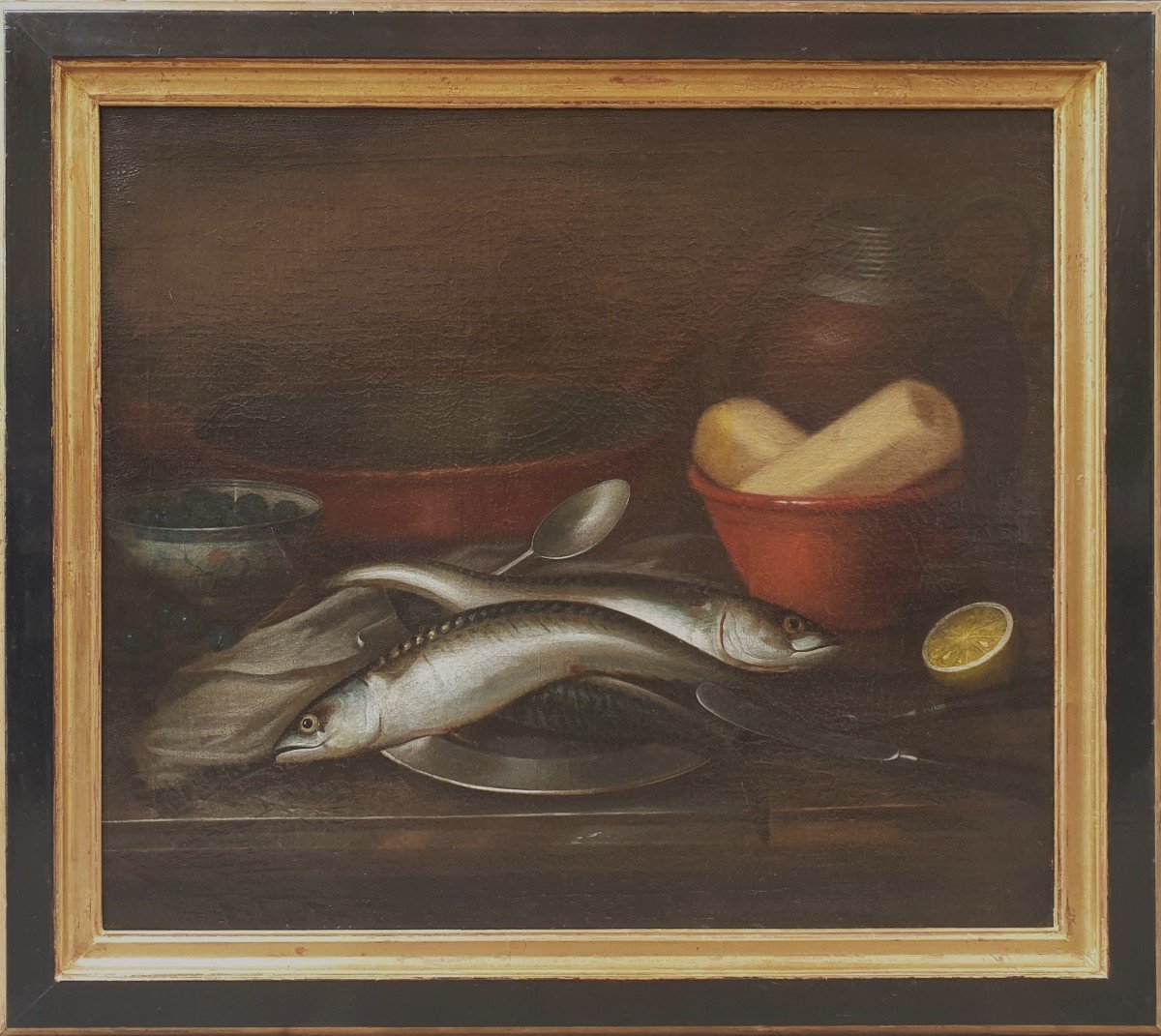 Ecole flamande du XVIIe siècle - Nature morte aux poissons-photo-2