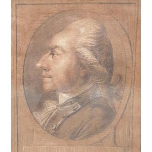 Ecole française du XVIIIe siècle - Portrait d'Augustin d'Herbez dit Saint-Aubin