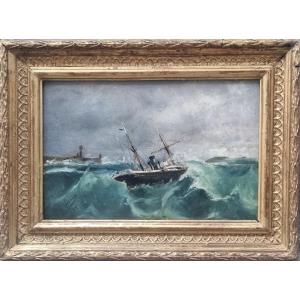 Francisco Blasco - A Spanish Ship In Rough Seas