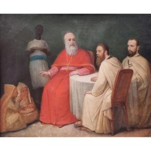 French School Of The Late 19th Century - Cardinal Lavigerie And Two White Fathers