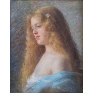 Michel Fronti - Portrait Of A Young Blonde Girl