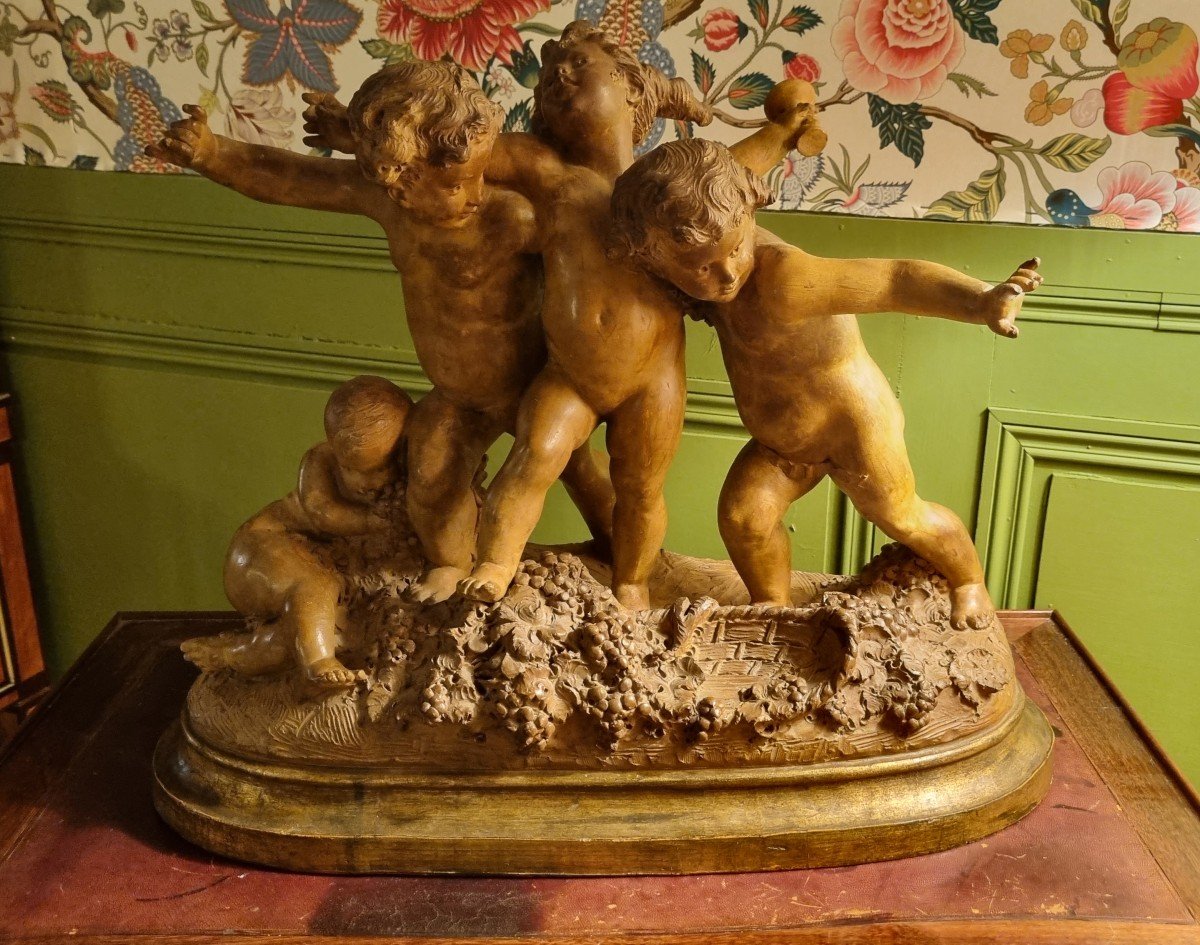 To Ernest Carrier Belleuse, Bacchanal, Large Terracotta Group