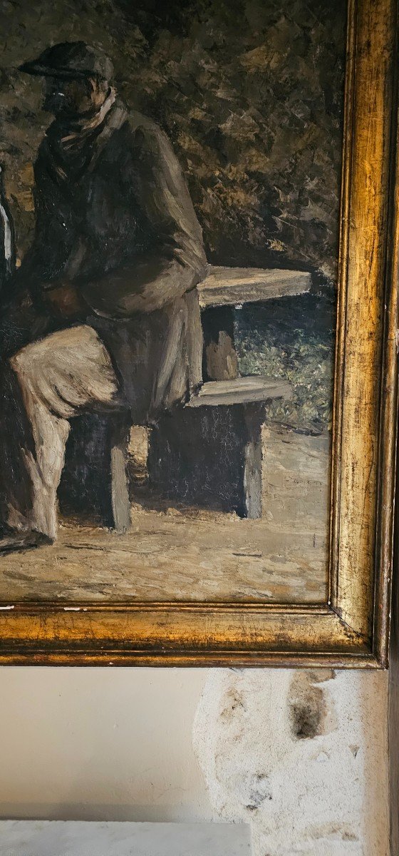 Important Oil On Canvas “le Rendez-vous” 1923 H.olive-photo-3