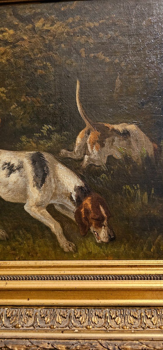 Paul Malenson (1817-1880), The Hunting Pack. Oil On Canvas. -photo-4