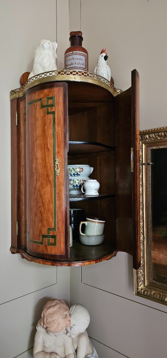 Louis XV-louis XVI Transition Style Hanging Corner Shelf, 18th Century -photo-2