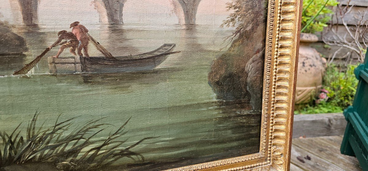 Paire D’huile Sur Toile D’un élève De Joseph Vernet, époque XVIIIème Siècle. -photo-5