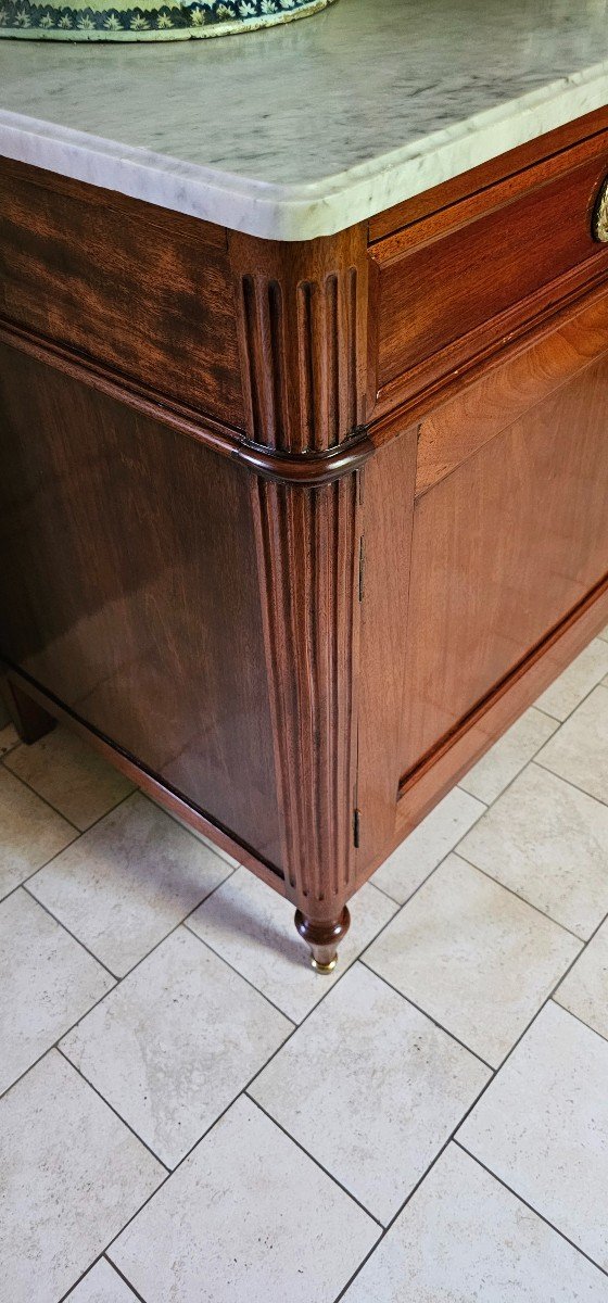 Buffet In Mahogany And Marble Top, Louis XVI Period.-photo-1