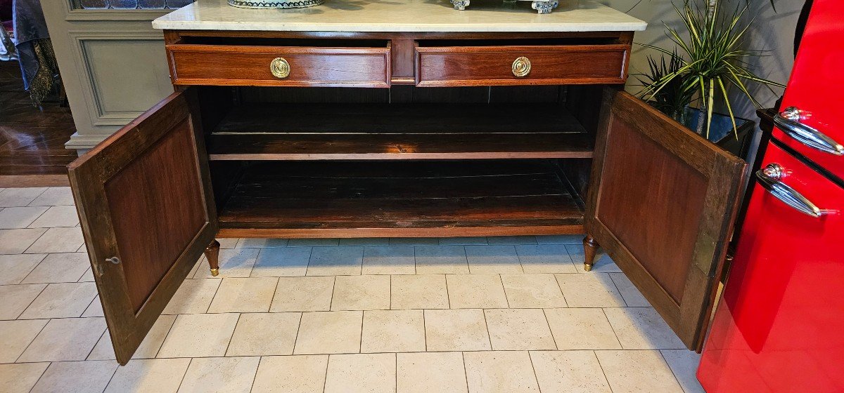 Buffet In Mahogany And Marble Top, Louis XVI Period.-photo-2