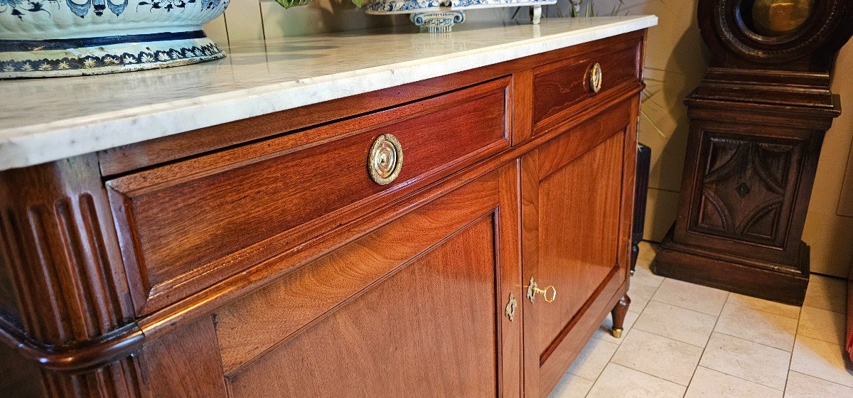 Buffet In Mahogany And Marble Top, Louis XVI Period.-photo-3