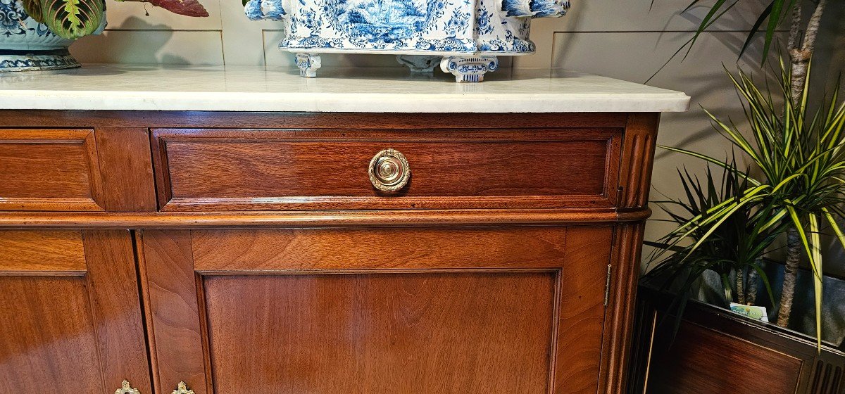 Buffet In Mahogany And Marble Top, Louis XVI Period.-photo-4