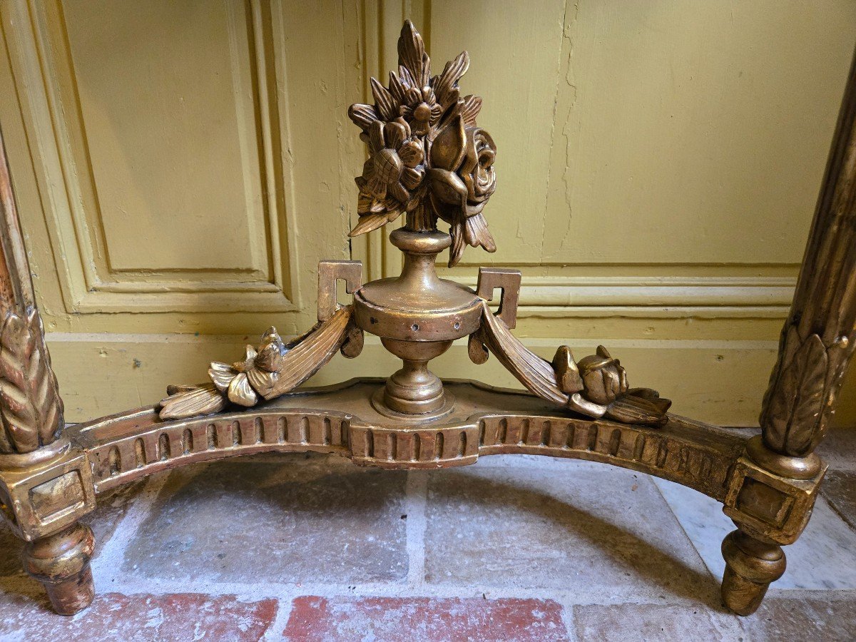 Louis XVI Period Console Table In Carved And Gilded Wood.-photo-2