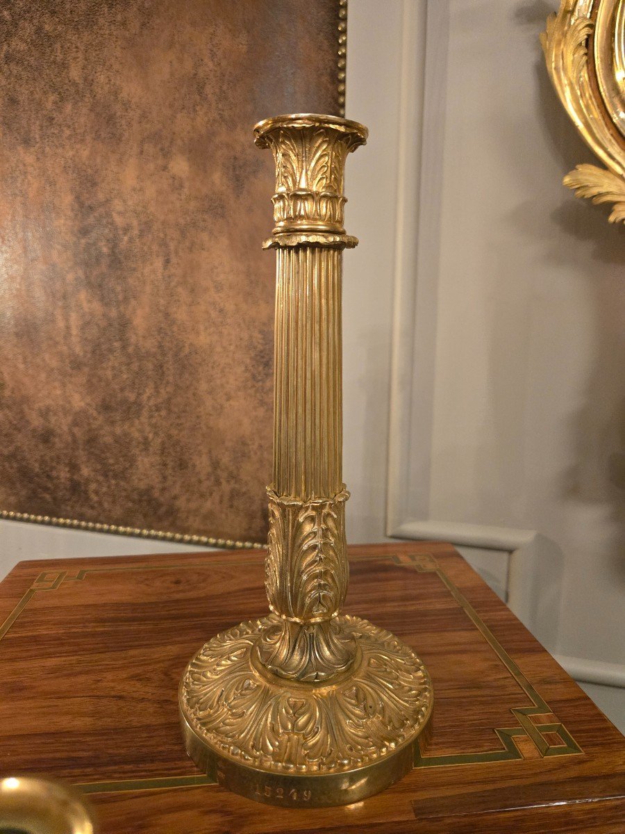 Pair Of Candlesticks From The Chateau d'Eu, Attributed To The Late Louis-philippe Period-photo-3