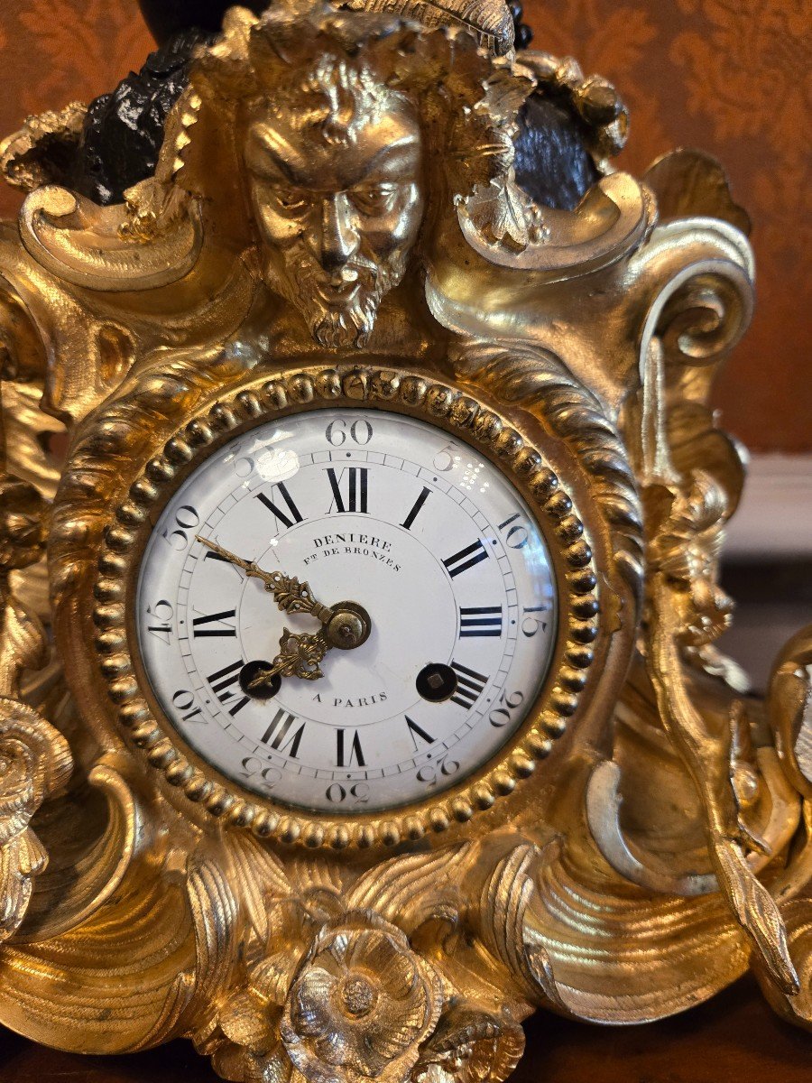 Jf Denière And H. Pons 1827, Clock With Young Bacchus Playing The Aulos.-photo-4