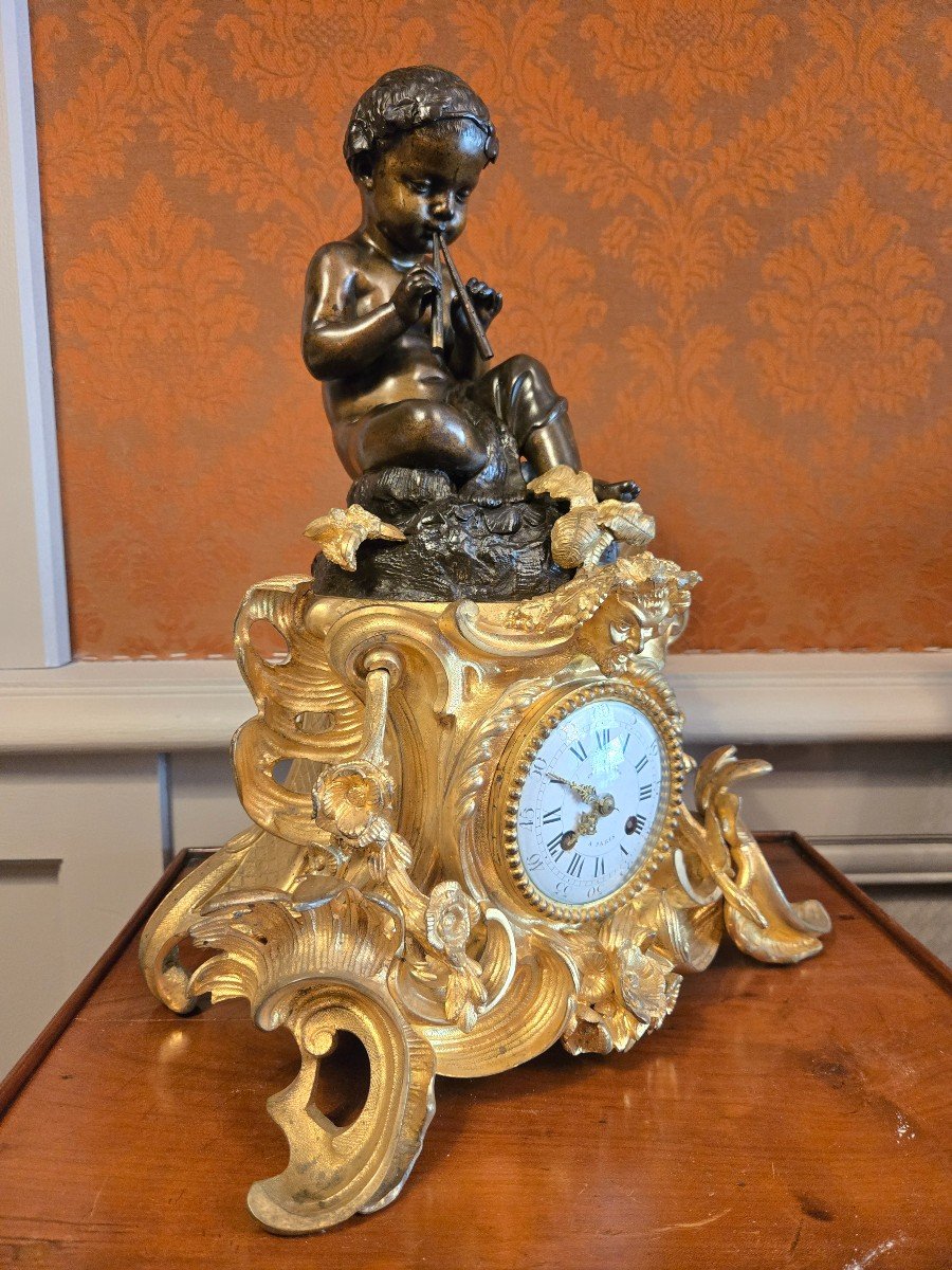 Jf Denière And H. Pons 1827, Clock With Young Bacchus Playing The Aulos.-photo-5