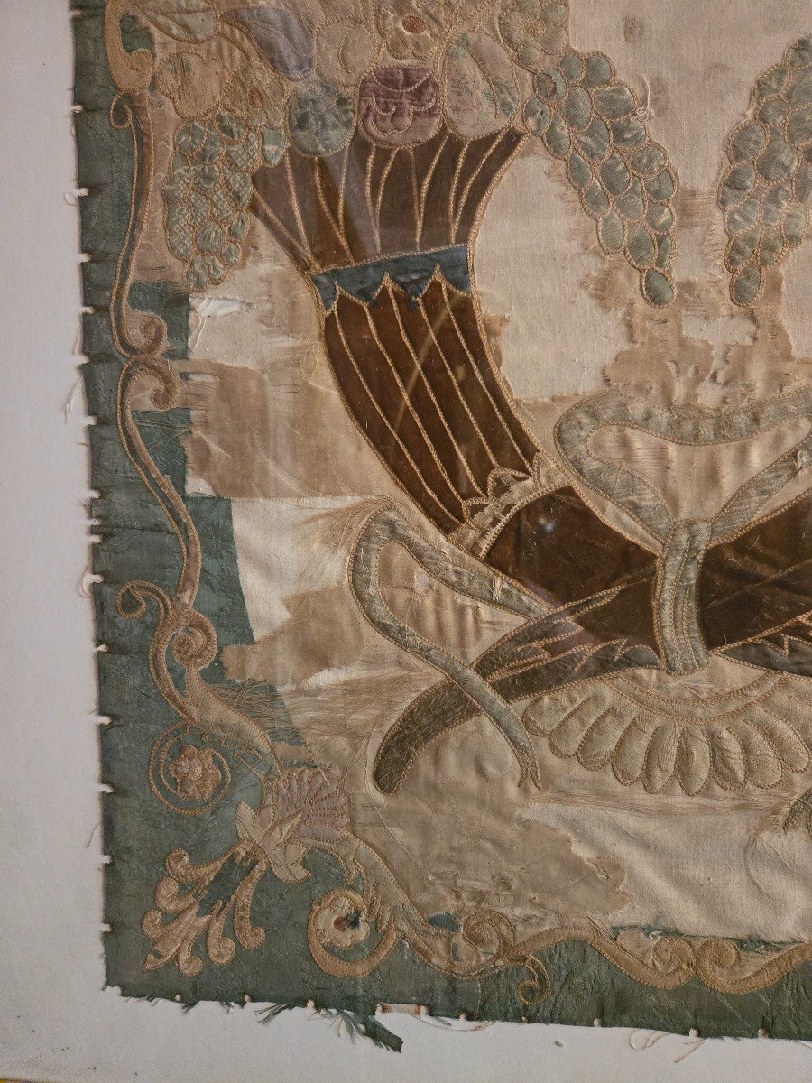 Embroidery With Horns Of Plenty, Empire Period Work.-photo-2