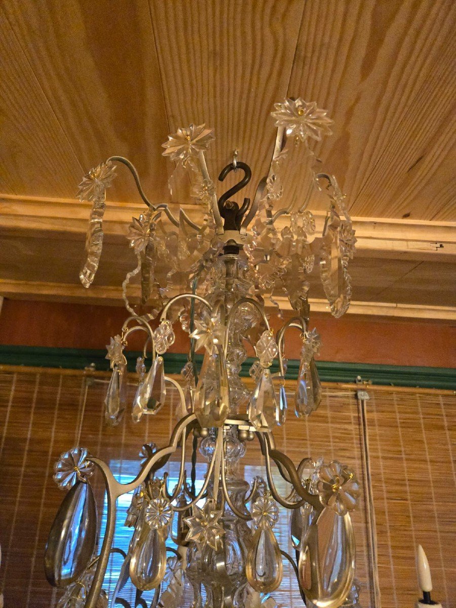 Louis XV Style Cage Chandelier, Baccarat And Bronze -photo-2