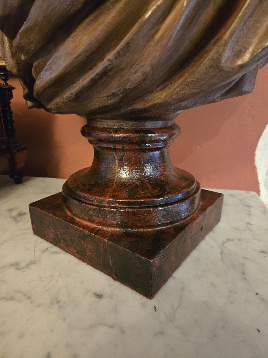 After Ja Houdon, Bust Of Antoine Barnave In Patinated Plaster, Late 19th Century-photo-1