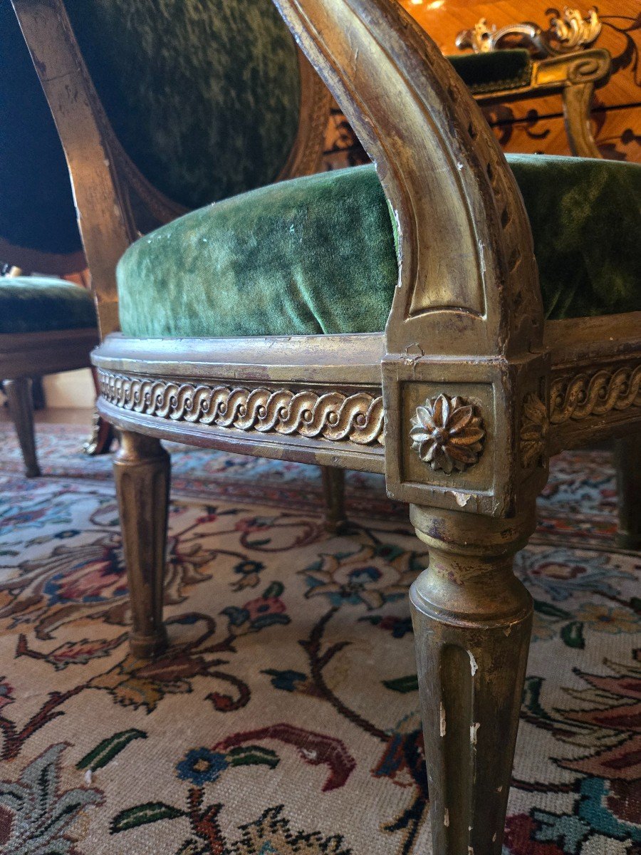 Paire De Fauteuils à Châssis d'Epoque Louis XVI, Travail Parisien.-photo-3