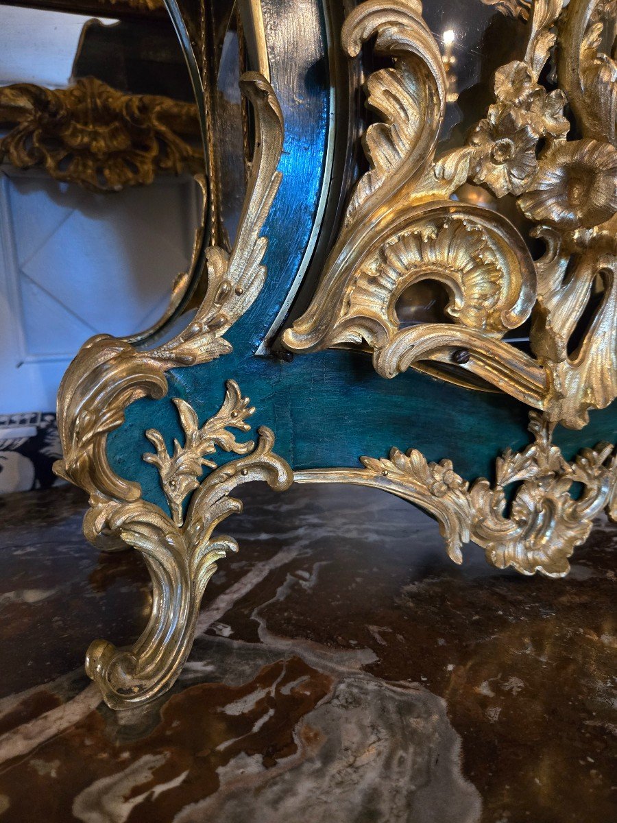 Important Louis XV Period Cartel In Lacquer And Gilded Bronzes.-photo-2