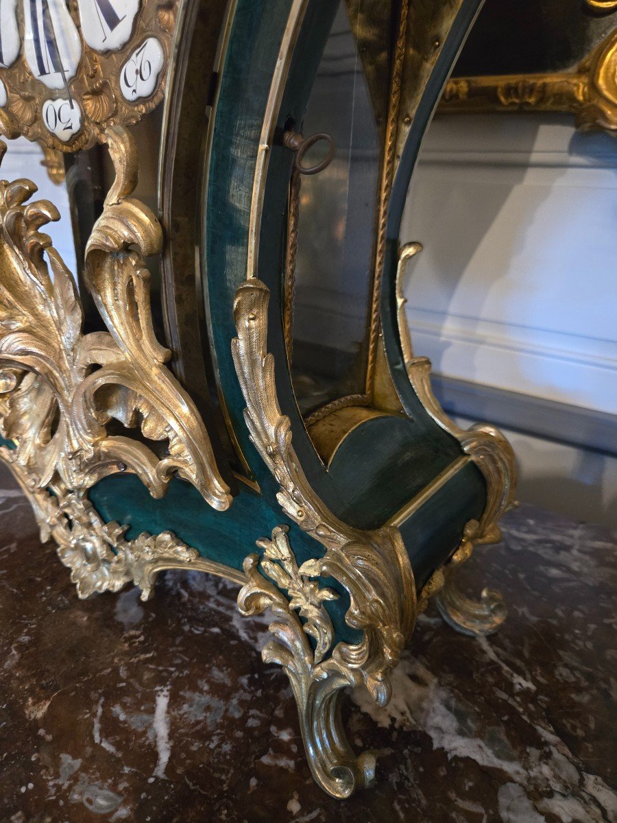 Important Louis XV Period Cartel In Lacquer And Gilded Bronzes.-photo-4