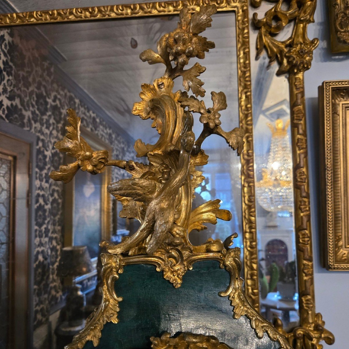 Important Louis XV Period Cartel In Lacquer And Gilded Bronzes.-photo-4