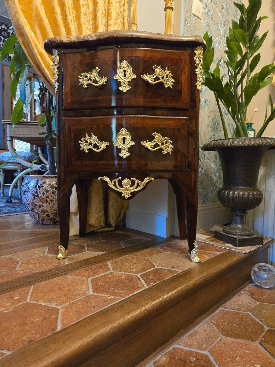 J.demoulin, Commode Sauteuse D’époque Louis XV, Paris Entre 1755-59.-photo-6