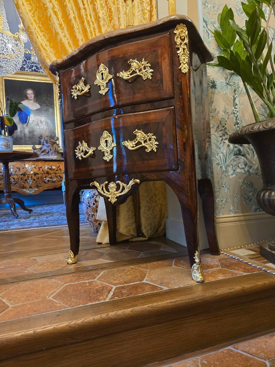 J.demoulin, Commode Sauteuse D’époque Louis XV, Paris Entre 1755-59.-photo-7