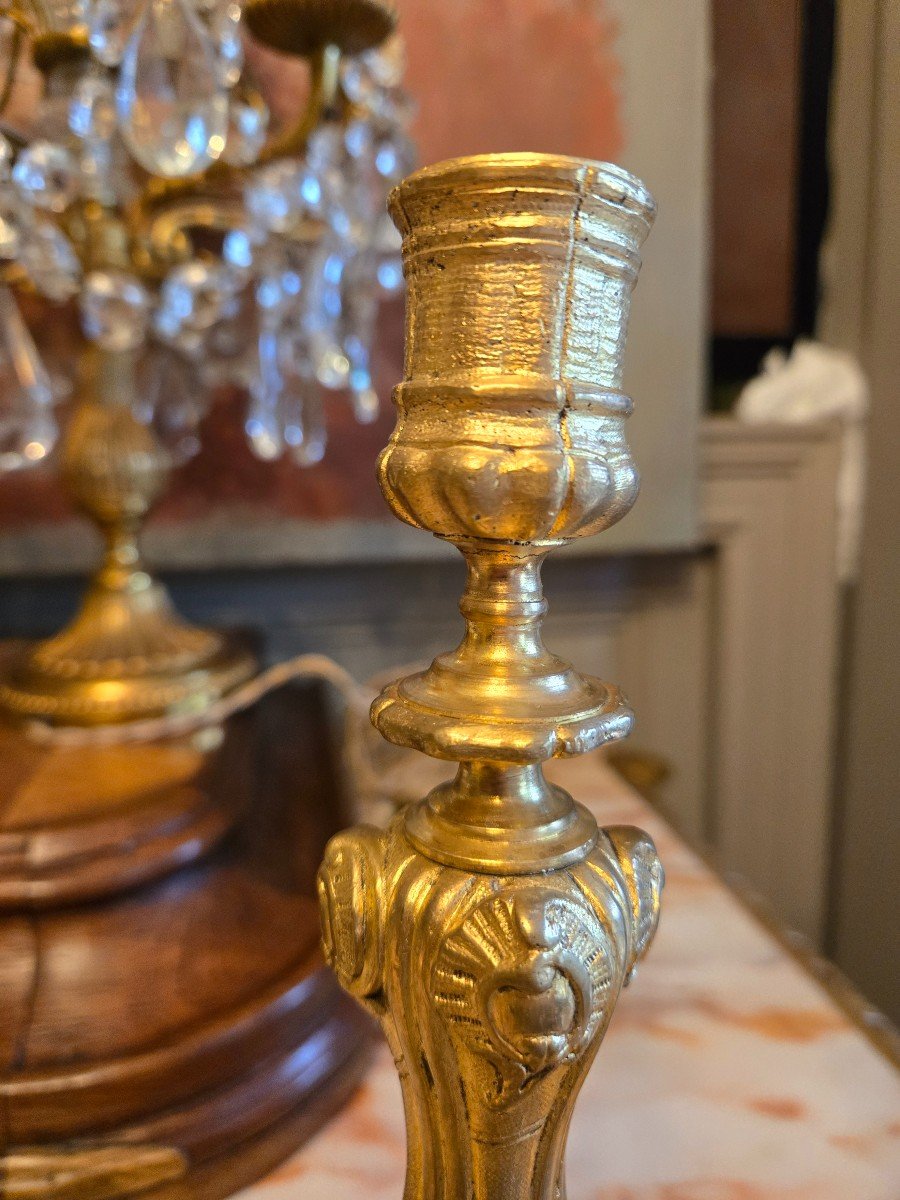 Pair Of Louis XV Style Candlesticks  -photo-2