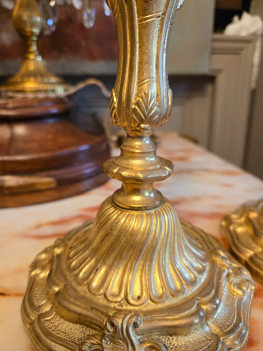 Pair Of Louis XV Style Candlesticks  -photo-3