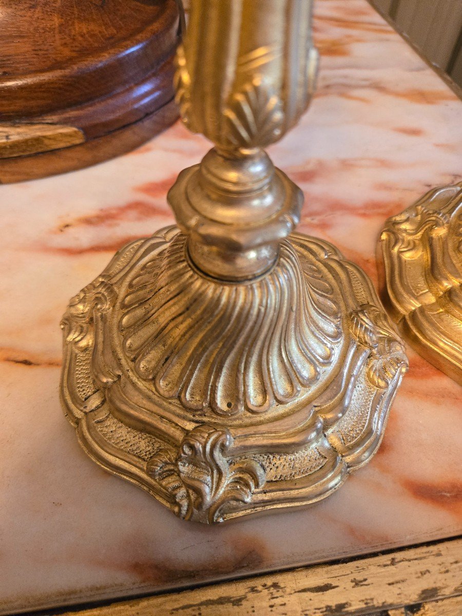 Pair Of Louis XV Style Candlesticks  -photo-4