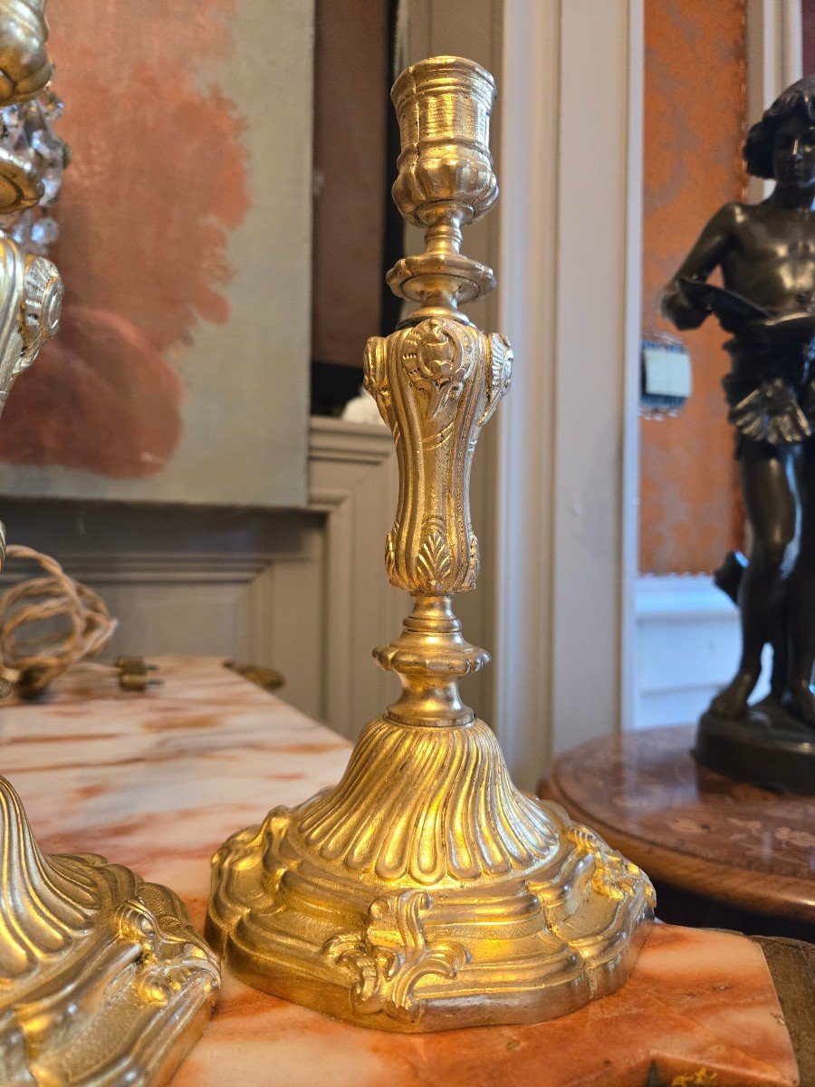 Pair Of Louis XV Style Candlesticks  -photo-5