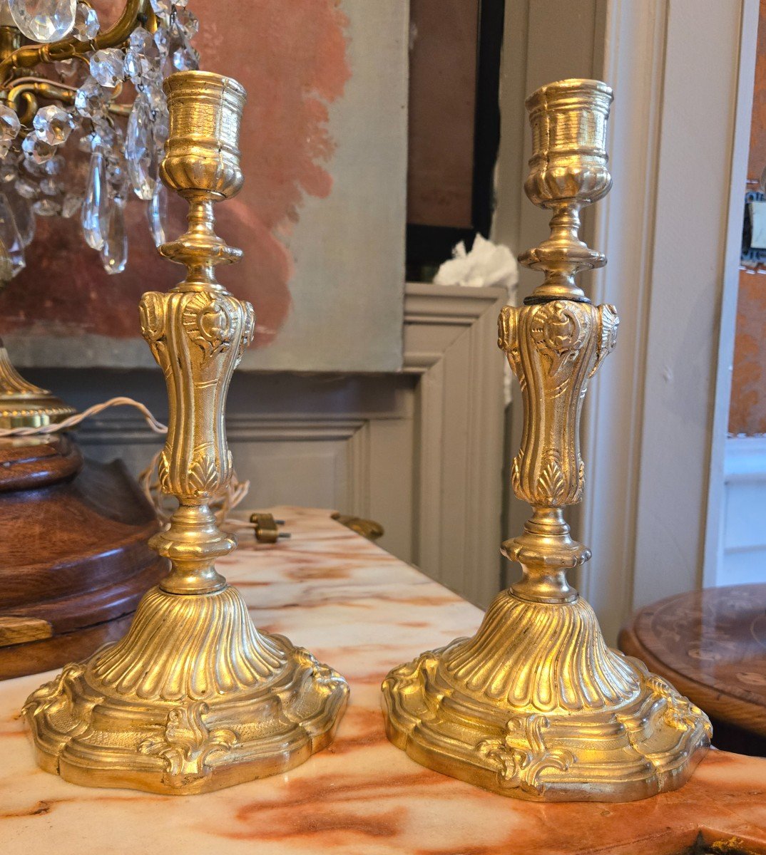 Pair Of Louis XV Style Candlesticks  