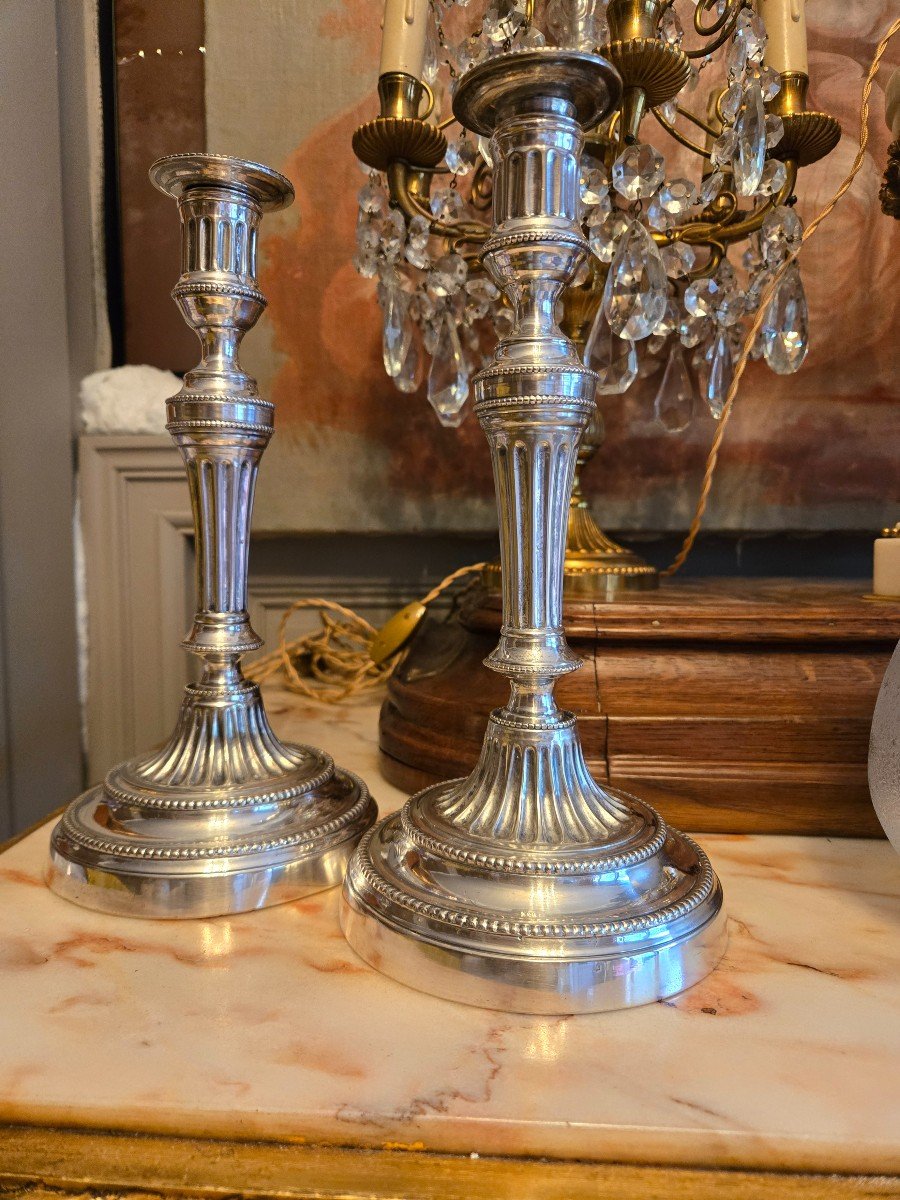 Paire De Flambeaux époque Louis XVI -photo-6